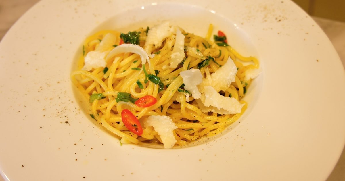 Těstoviny aglio olio z Pochoutkového roku